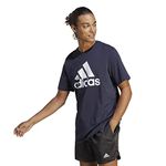 adidas Men's Essentials Single Short Sleeve T-Shirt, Legend Ink/White, M