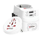 SKROSS - Pro Light USB AC30PD - World - Universal 3 Chicken Travel Adapter for the World with PD PD Fast Charge Charger (1 x USB C 3A + 1 x 2.4A) - Power: 110V - 700W / 250V - 1750W