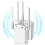 WiFi Booster , Long Range Signal WiFi Extender for Home by 4 Super Antennas, 2.4Ghz Amplifier Wireless Repeater with 2 Ethernet Port,Coverage up to 8470Sq.ft Work with 99% WiFi Routers