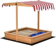 Outsunny Sand Pit Kids Wooden Sandb