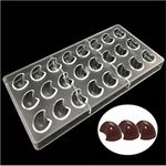 24 Holes Moon Shaped Chocolate Moulds, Polycarbonate Dessert Molds, Transparent Rectangle Plastic Baking Dish Baking Pan Bakeware Tray Cake Tins Bakery Pastry Tools -14.5 x 28 x 2.5cm