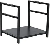 MFSTUDIO Firewood Rack Outdoor Indoor, Iron Fire Wood Storage Racks Heavy Duty Holder Log Rack, Black, 17.5" L X 12.5" W X 15.7" H