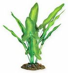 Aqua One Silk Plant Aquarium Decoration-Green/White Sword 20cm