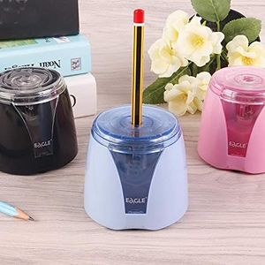 Eagle Electric Pencil Sharpener, Battery Powered, Large Shaving Holders, Carbon Steel Blades, Portable, Reusable and Replaceable Blade, Suitable for Kids, Home, School and Office use (Blue)