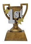 Decade Awards 1st Place Gold Cup Trophy | First Place 3D Gold Cup Award | 7 Inch Tall - Free Engraved Plate on Request