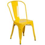 Flash Furniture Perry Commercial Grade Yellow Metal Indoor-Outdoor Stackable Chair