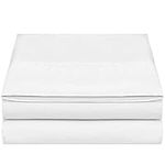 Luxury White Flat Sheet - King Size Bedding Flat Sheet Only Sold Separately Cotton Hotel Quality Top Sheet for All Season,Soft,Lightweight,Breathable Bedsheet(White,King)