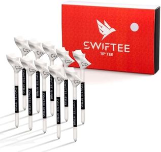 SWIFTEE Lot de 10 tees de golf de qualité supérieure à 10 degrés pour conducteur ou fer – Aide à réduire le spin et le tranche, améliorer la distance et la précision (blanc, 83 mm)