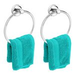 Plantex Stainless Steel Towel Ring for Bathroom/Wash Basin/Napkin-Towel Hanger/Bathroom Accessories - (Chrome/Round) - Pack of 2