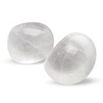 Original Clear Quartz Tumble - Natural Charged Clear Quartz Crystal Tumble for Positive Energy, Focus, Emotional Stability, Chakra Healing and Mental Clarity - 2 Piece