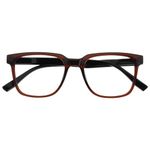 OPULIZE LEO Reading Glasses - Large Rectangular Frame - Brown - Black Arms - Mens Womens - Spring Hinges - R55-2 - +1.50