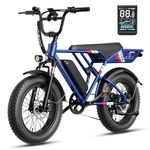 Jasion RetroVolt Electric Bike for Adults,【1500W Peak Motor & 48KMH & 112KM】 Electric Mountain Bike, Full Suspension Ebikes for Adults, 20" Fat Tire Ebike with 48V 13Ah Battery Electric Dirt Bike