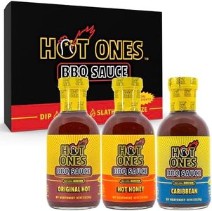 Hot Ones BBQ Sauce Trio - Variety Pack - Gift Set - Original, Hot Honey, Caribbean
