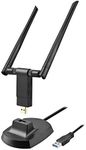 USB WiFi Adapter, 1900Mbps Dual Band 2.4GHz/600Mbps 5.8GHz/1300Mbps High Gain 5dBi Antennas USB 3.0 Wireless Network Adapter for PC Desktop Laptop with Windows 10/8/7/XP/Vista, Mac OS