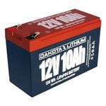 Dakota Lithium – 12V 10Ah LiFePO4 Deep Cycle Battery – 11 Year USA Warranty 2000+ Cycles – Built in BMS – for Ice Fishing, Kayaks, Fish Finders, and More