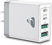 USB C Wall Charger, Aioneus 40W 4-Port Fast Charging Block Dual Port PD+QC Wall Plug Multiport Type C Charger for iPhone 15 14 13 12 11 Pro Max XS XR 8 7, iPad, Samsung Phone, Tablet