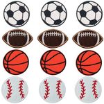 GYGYL 12 Pieces Sports Ball Iron on Patches, Baseball Football Basketball Soccer Ball Embroidered Patch for Clothes, Jacket, Hat, Socks, Jeans