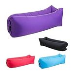 Bry Inflatable Lounger Air Chair Sofa Bed Sleeping Bag Couch for Beach Camping Lake Garden (Purple)