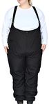 Snow Country Outerwear Women's Plus Size Snow Ski Bibs Overalls Pants (2X (20/22) Short, Black)