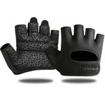 RYMNT Minimal Weight Lifting Gloves,Short Micro Workout Gloves Grip Pads with Full Palm Protection & Extra Grip for Men Women Weightlifting,Gym,Exercise Training.BK-Medium