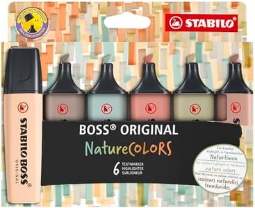 Highlighter - STABILO BOSS ORIGINAL NatureCOLORS - Pack of 6 - Beige, Warm Grey, Earth Green, Sienna, Mud Green, Umber
