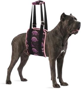 LovinPet Dog Lift Harness Rear Support Sling, Dinosaur Print Black Pink