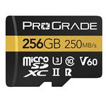 ProGrade Digital Microsd Card V60 (256Gb) -Tested Like A Full-Size Sd Card for Use in Dslrs,Mirrorless and Aerial Or Action Cameras|Up to 250Mb/Read Speed and 130Mb/S Write Speed,Gold