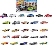 Hot Wheels ABC Racers, Set of 26 1:64 Scale Toy Cars & Trucks with an Alphabet Letter on Each, Colorful Vehicles, Learning Toys for Kids