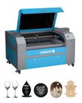 OMTech 80W CO2 Laser Engraver, 500x700 mm Laser Engraving Machine with Exhaust Fan Digital Control Panel and Caster Wheels, Commercial Laser Cutter Cutting Etching Machine (Without Forklift Unloading)