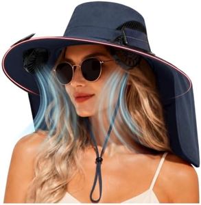 Solar Panel Powered Fan Built in Wide Brim Outdoor Fishing Sun Hat USB Charging Men Father Day Dad Happy Birthday Papa Pappy Poppy Who Want Nothing Everything Law Son Step Daughter Gifts Ideal