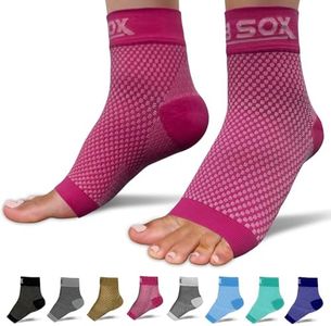 SB SOX Plantar Fasciitis Compression Socks - Plantar Fasciitis Relief for All Day Wear - Best Ankle Sleeve and Arch Support for Foot Pain and Comfort (Pink, X-Large)