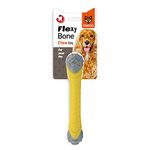 BarkButler x Fofos Flexy Bone Squeaky Dog Chew Toy S,Yellow|for Small-Medium(5-20kgs)|Dura-Flex TPR|Soft Texture|Gentle on Teeth&Gums|for All Breeds|Chew,Fetch