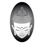 CafePress B/W Buddha Oval Sticker Oval Bumper Sticker, Euro Oval Car Decal