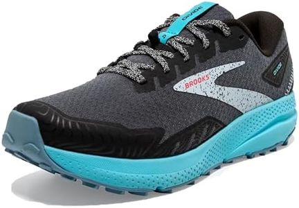 Brooks Women’s Divide 4 Trail Running Shoe, Black Ebony Bluefish, 10