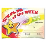 30 Star of the Week award certificates for school teachers, A5 silk finish card