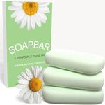 Hypoallergenic Organic Bar Soap - Men & Women with Sensitive Skin - Natural Ingredients with Chamomile Oil, Fragrance-Free, Vegan, No SLS - 3 Bars