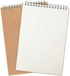 Engrowtic Graph Paper Spiral Notepad A5 Top Wirebound Notepad Grid Notebook Steno Pads Memo Notepads Grid Paper 140 Pages for Writing Sketching Drawing Office Supplies(Kraft,1 Pack)