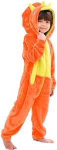 LOLANTA Kids Hooded Fleece Dinosaur Romper Jumpsuit Animal Onesie Boys Girls Dress Up Halloween Cosplay Costume (2-3 T)