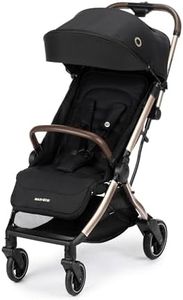 Maxi-Cosi Eva3 Poussette, 0 - 4 ans, 0 - 22 kg, Poussette Bebe, Légère, Compacte, Position Allongée, 3 Positions d'Inclinaison, Pliage Automatique, Sangle de transport, Essential Black Champagne
