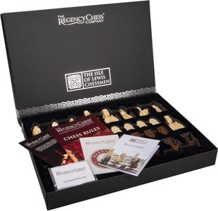 Isle of Lewis Large Chess Set – Mahogany Wood Board