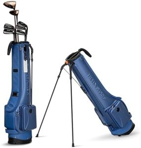 HELIX B-Lite Golf Bag - Lightweight Golf Bag with Strap and Stand – Easy to Carry– Golf Stand Bag with Wheels for The Driving Range (Navy)