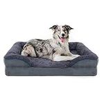 Orthopedic Dog Bed, Dog Beds for Medium, Large Dogs, Bolster Pet Bed Couch with Removable Washable Cover, Egg Foam and Nonskid Bottom