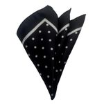 VOICI France Men's Pocket Squre Satin Microfiber Black and White Polka dots Color Free Size