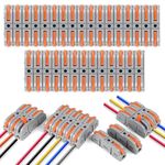 ZIVIK Push Wire Connector, 10Pcs 1 in 1 out Universal Connection Terminals, Circuit Inline Splices Electric Cable Connectors, Clamp with Actuation Lever, 4 mm² Conductor Clamp (10, 1 In 1 Out)
