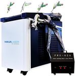 4 In1 Laser Welding Machine for Metal | Mig Fiber Laser Welder/Cutter/Rust Removal/Cleaner | Handheld Double Swing Laser Welder & Auto Wire Feeder | 220V Voltage Protection | Class 2 (0.87mW), 2000W