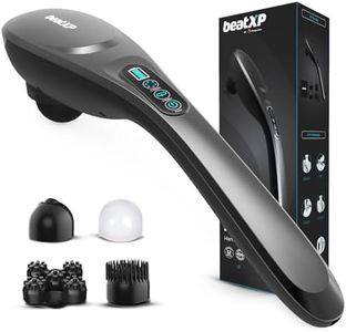 beatXP Stream Pro Cordless Full Body Massager Machine for Pain Relief with 4 Attachments - Electric Back Massager for Pain Relief with 4000mAh battery and up to 18 Months Warranty (Grey & Black)