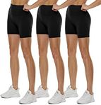 3 Pack High Waisted Biker Shorts fo