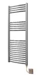 Greened House Chrome Curved Electric Heated Towel Rail 500mm wide x 1200mm high Towel radiator