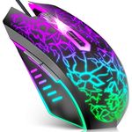 VersionTECH. Gaming Mouse Ergonomic Wired Computer Mouse with 7 Colors LED Backlight, 4 DPI Settings Up to 3600 DPI Compatible for Chromebook Windows 7/8/10/11 XP/Mac/Linux Gamer/Notebook/MacBook