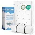 EMBRA LOVE Pack and Play Mattress (38" x26”x1.5) Dual Side with Waterproof,Breathable,Washable Bamboo Viscose Cover|Memory Foam Baby&Toddler Pack n Play Mattresses Pad|Playards &Playpen